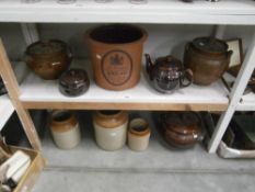 A collection stoneware jars,