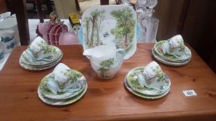 An 18 Piece Shelley Woodlands Tea Set