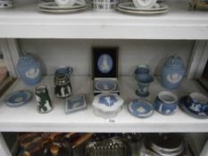 A collection of Wedgwood blue and other jasperware (approx 15 pieces)