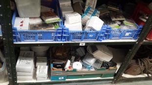 2 Shelves Of Electrical Fittings etc.