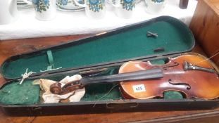 A Stradivarius Copy Violin In Case (No Bow)