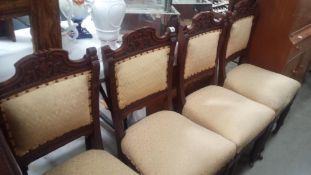 A Set Of 4 Edwardian Upholstered Dining Chairs