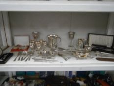 A mixed lot of silver plate items