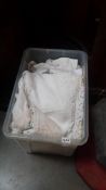 A large box of linen