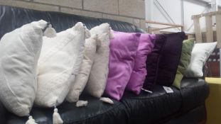 A quantity of cushions mainly new