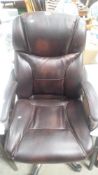 A Dark Brown Leather Office Chair