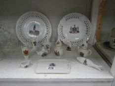 A collection of crested china items