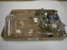 A quantity of glass scent bottles,