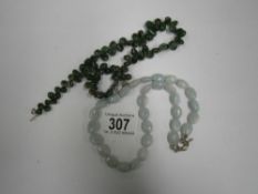 2 jade necklaces