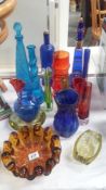A Collection Of Coloured Glass Vases, Bowls Etc.