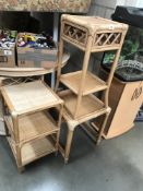 3 cane / bamboo conservatory plant stands