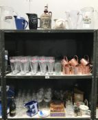 3 shelves of breweriana advertising items including stoneware flagon etc.