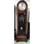 A 1930's oak Enfield Westminster chime long case clock