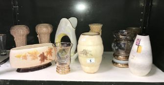 A pair of Burleigh ware and Sylvac vases etc.