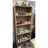 A large quantity of advertising kitchenalia pottery items (6 shelves)