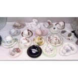 A quantity of cups and saucers including trios