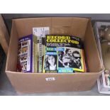 A box of record collectors magazines