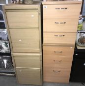 4 office filing cabinets and a chest of drawers