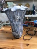 A large art glass table lamp A/F