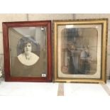 2 framed and glazed Edwardian portraits