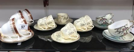A quantity of Japanese Samari tea ware and 2 other part tea sets