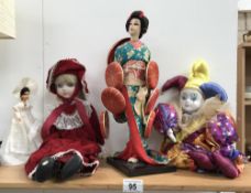 4 collectors dolls