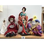 4 collectors dolls