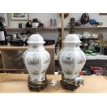 A pair of oriental urn style table lamps A/F