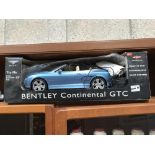 A Hitari 1:10 scale Bentley Continental GTC radio control car and a Burago Jaguar XK120