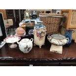 A quantity of 19th and 20th Century pottery vases etc.