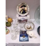 A quantity of Mariner Fleet glasses etc and Lord Nelson plates