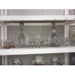 2 decanters & a quantity of wine glasses