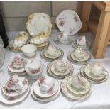 A large quantity of porcelain part tea sets