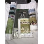 4 Derbyshire club programmes, 4 first edition photoprints,