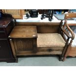 An oak telephone seat/table