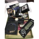 A quantity of wristwatches including Batman