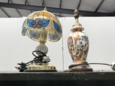 An oriental style table lamp and a touch lamp