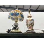 An oriental style table lamp and a touch lamp