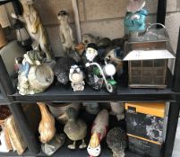 2 shelves of garden ornaments