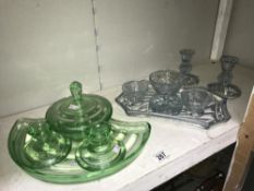 2 deco glass dressing table sets