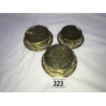 3 brass radiator caps