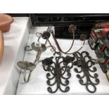 4 wrought iron wall candle holders