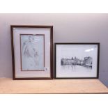 2 framed and glazed pictures