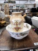 A Crown Staffordshire pagoda bowl and a Devon Ware Etna vase