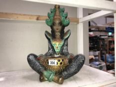 An oriental pottery figure table lamp
