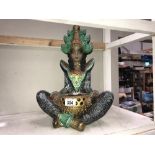 An oriental pottery figure table lamp