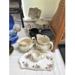 A Masons fruit basket, cheese dish, Burleigh ware tureen etc.