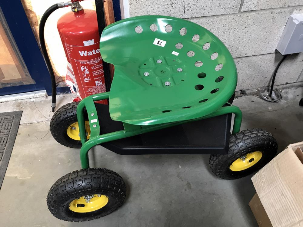 A good quality gardeners seat on wheels