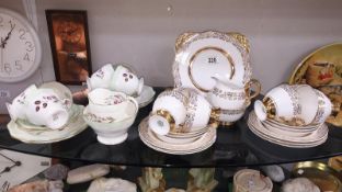 A Foley bone china tea set and 1 other