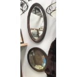 2 vintage mirrors with lacquered frames